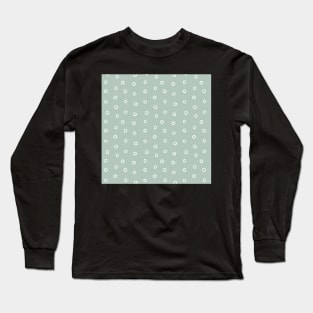 GREEN AND WHITE DOTTED VINTAGE RETRO Long Sleeve T-Shirt